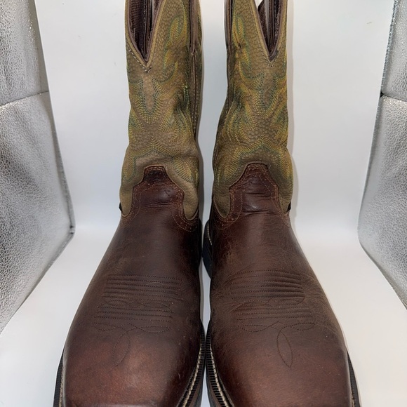 Abilene Cowboy Boots men’s size 10M Brown Leather Western Made in USA - Picture 5 of 11